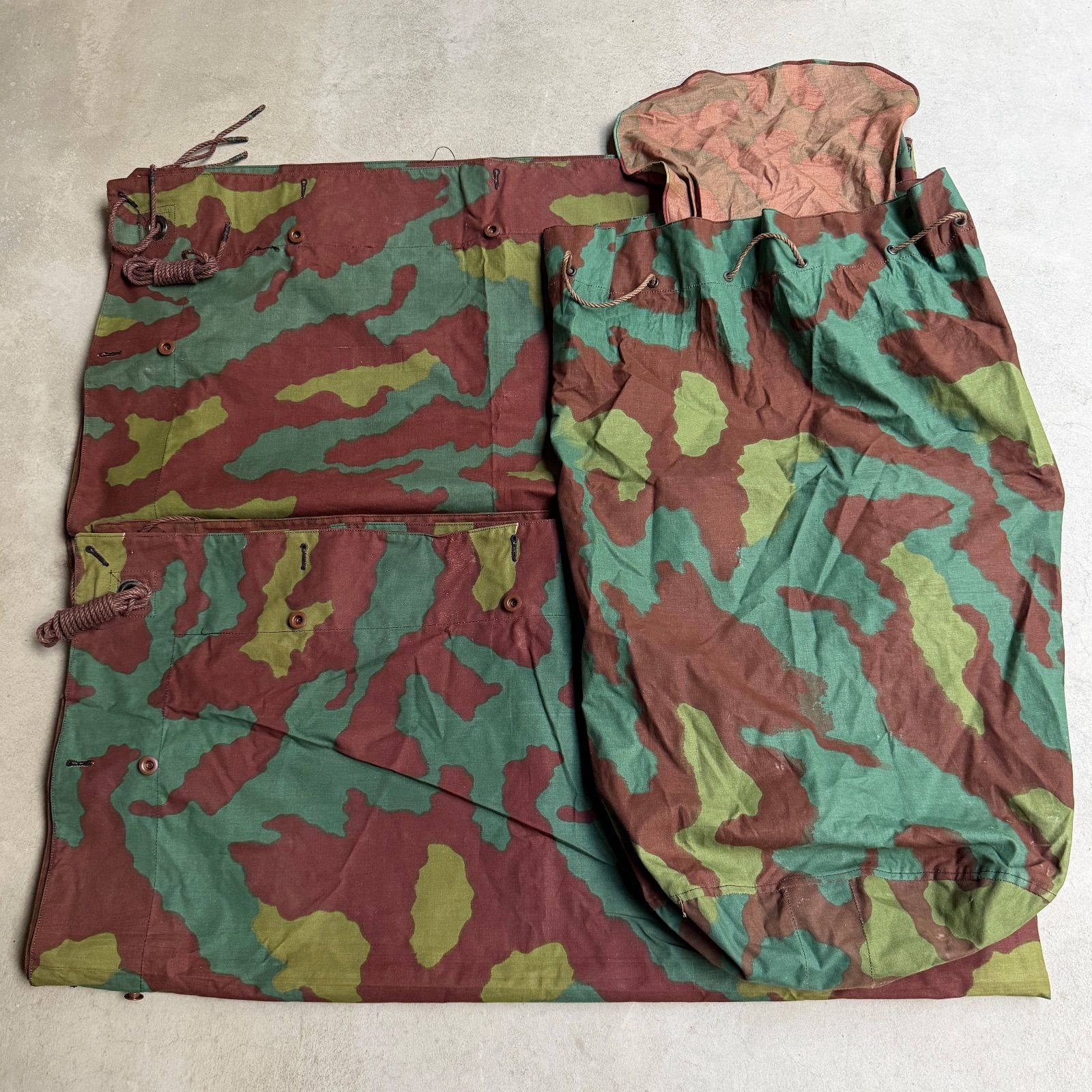 2枚セット 収納バッグ イタリア軍幕 タープ テント サンマルコ迷彩 実物