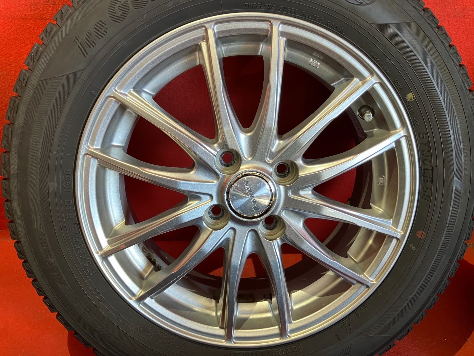 スタッドレスタイヤホイールセット 175 65 R 15 IG 50 x 5 100 4 H 社外 LEBEN 4本SET 15インチ タイヤ ホイールセット