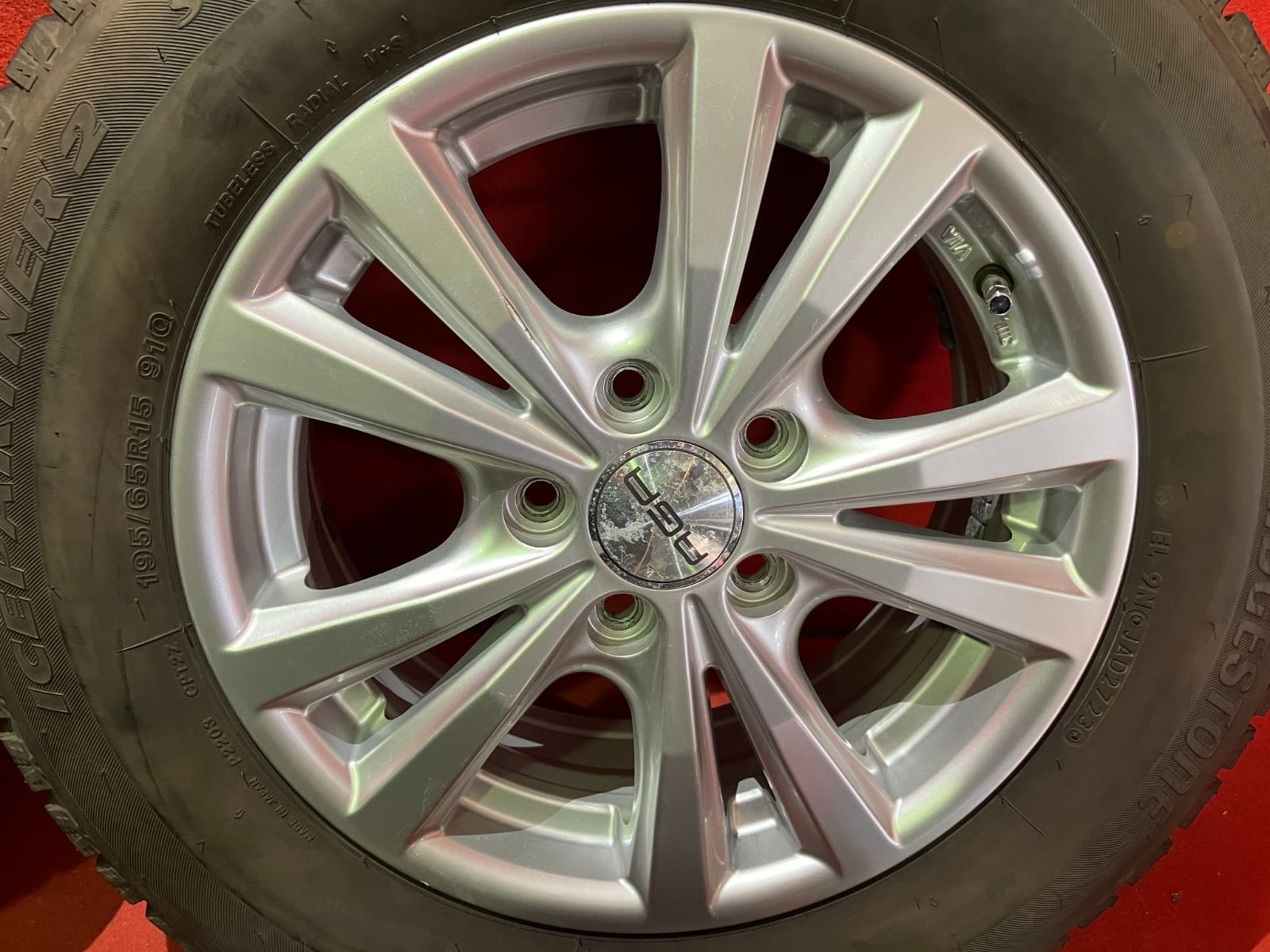 スタッドレスタイヤホイールセット 195 65 R 15 ICE x 6 0 43 112 5 H hub 57 mm 社外 AGA 4本SET