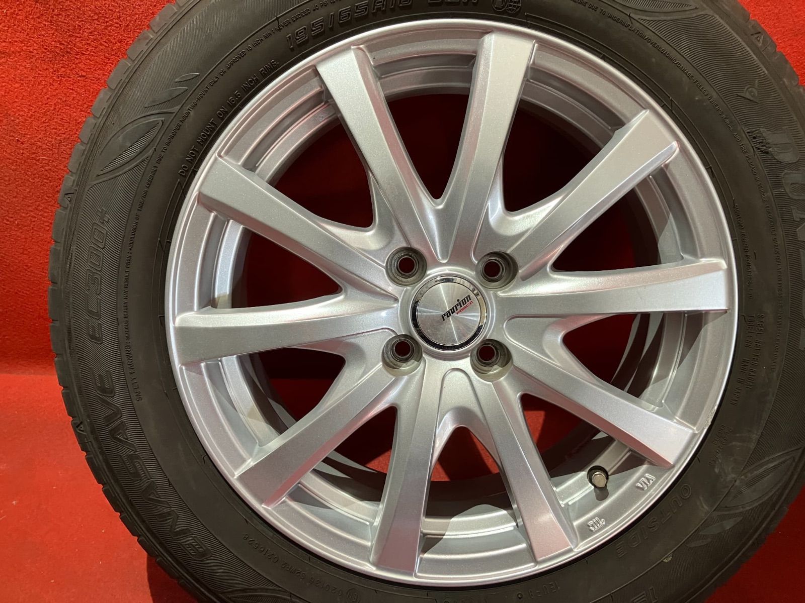  サマータイヤホイールセット 195 65 R 16 DUNLOP EC 300 x 6 0 42 100 4 H 社外 ravrion 4本SET 16インチ タイヤ ホイールセット