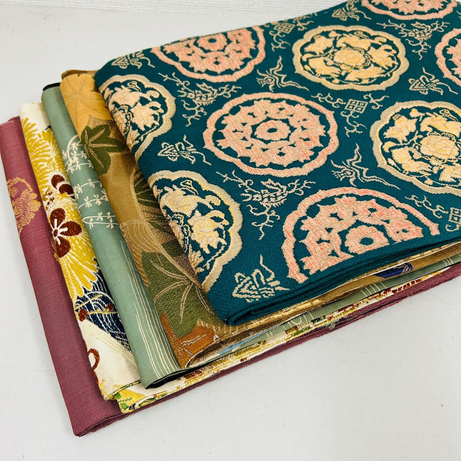 アンティーク 帯 正絹 5本 帯まとめ売り リメイク材料 m-437 - メルカリ