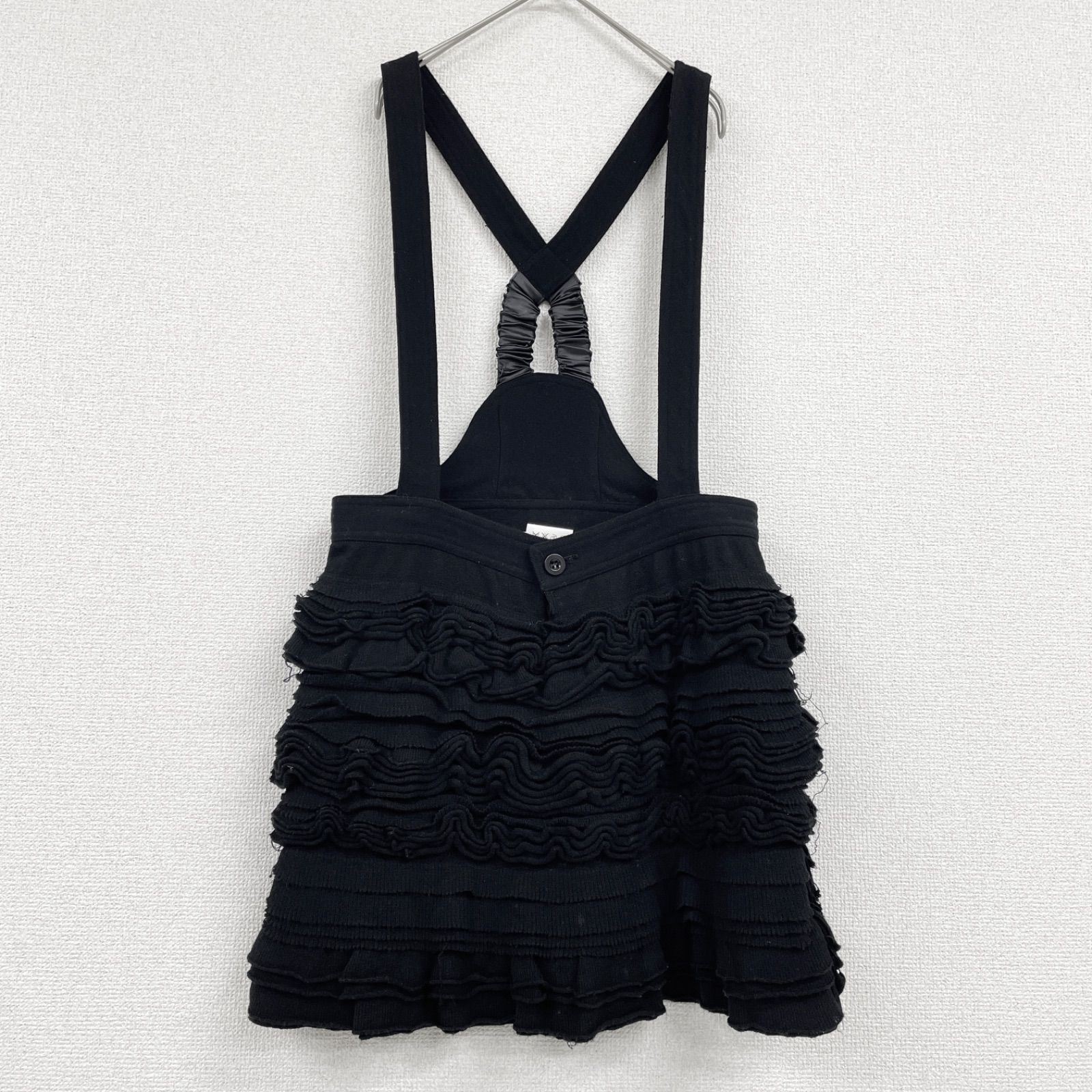 sacai サカイ ミニスカート ジャンバースカート ウール アンゴラ ブラック レディース 2