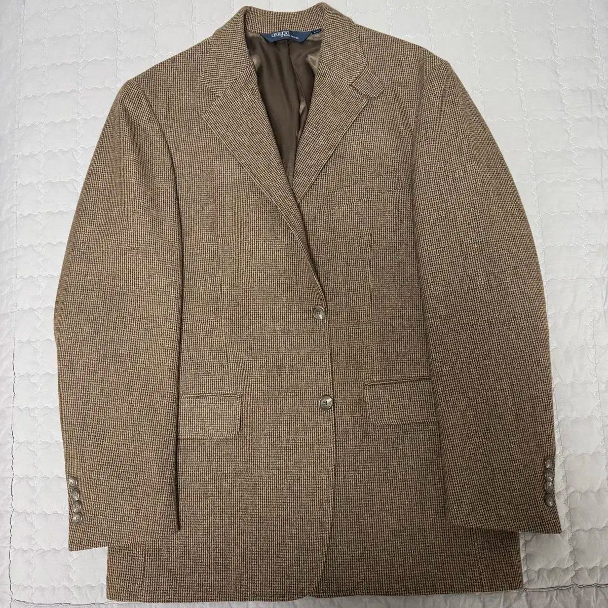 ポロ ラルフローレン ブラウン ハウンドトゥース ブレーザー ジャケット M 105
