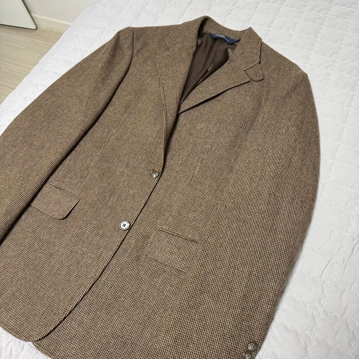 ポロ ラルフローレン ブラウン ハウンドトゥース ブレーザー ジャケット M 105