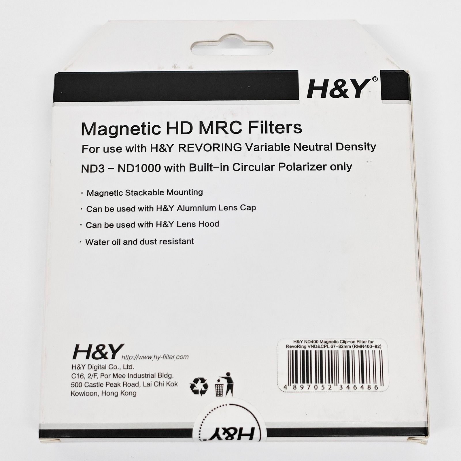 H-Y レボリング用 67-82mm ND400 マグネット式 NDフィルター 減光 R2511-063