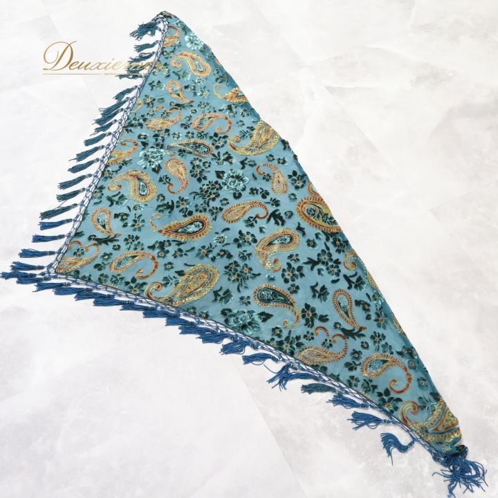 美品】フラメンコ シージョ 刺繍（あざやかな青緑系の色） 美品