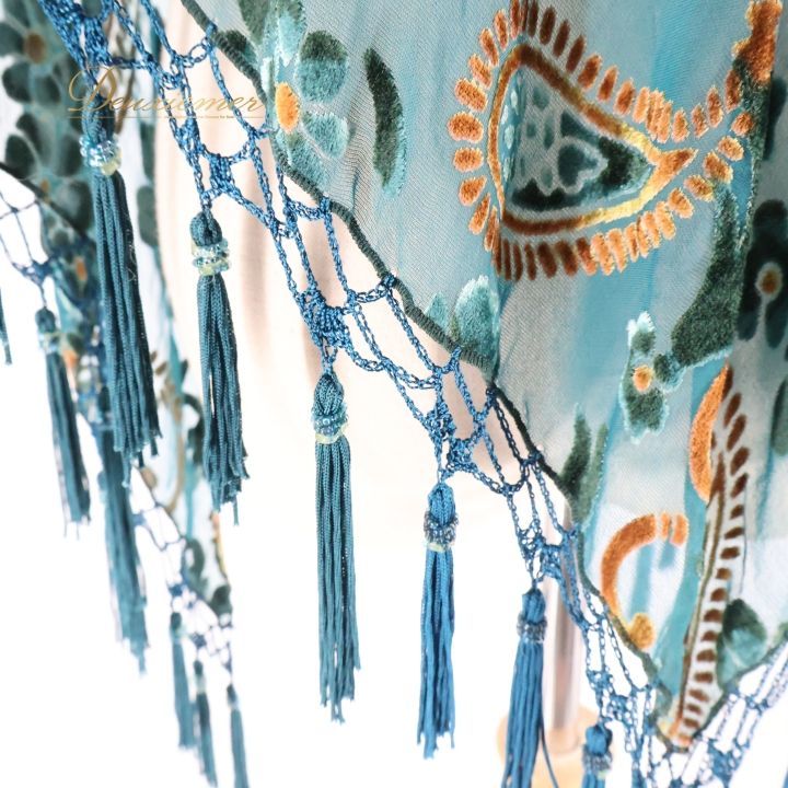 【美品】フラメンコ　シージョ　刺繍（あざやかな青緑系の色） 美品】フラメンコ シージョ 刺繍（あざやかな青緑系の色） Amazon.co