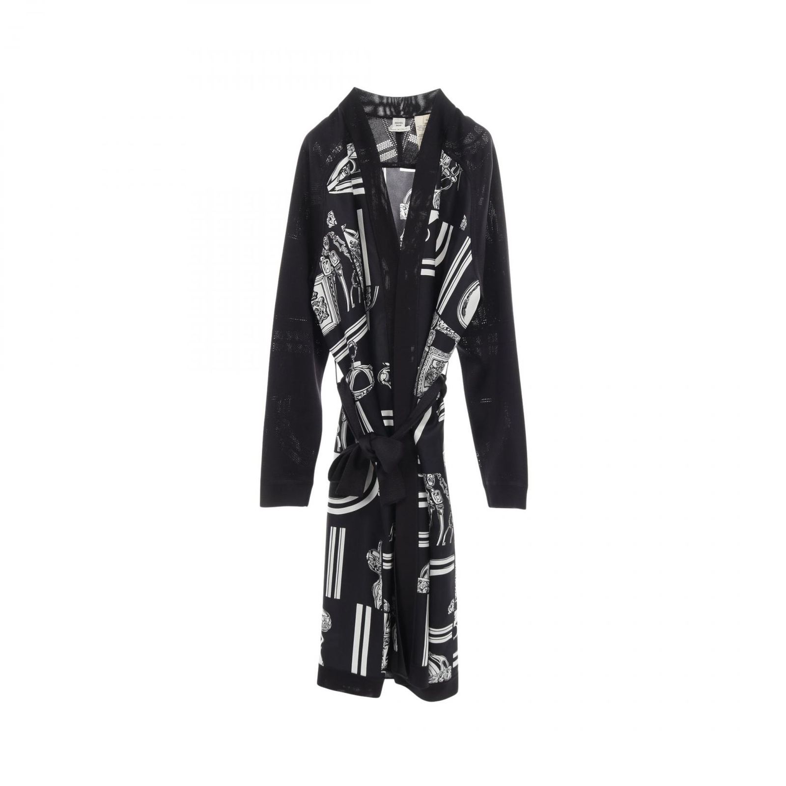 HERMES エルメス ツイルレーヌ En Desordre Finesse ブルーノワール カーディガン