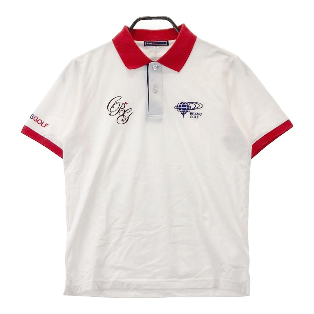 サイズ S BEAMS GOLF ビームスゴルフ ロゴ刺繍入り 半袖ポロシャツ ホワイト系 240101547976 ゴルフウェア メンズ ストスト