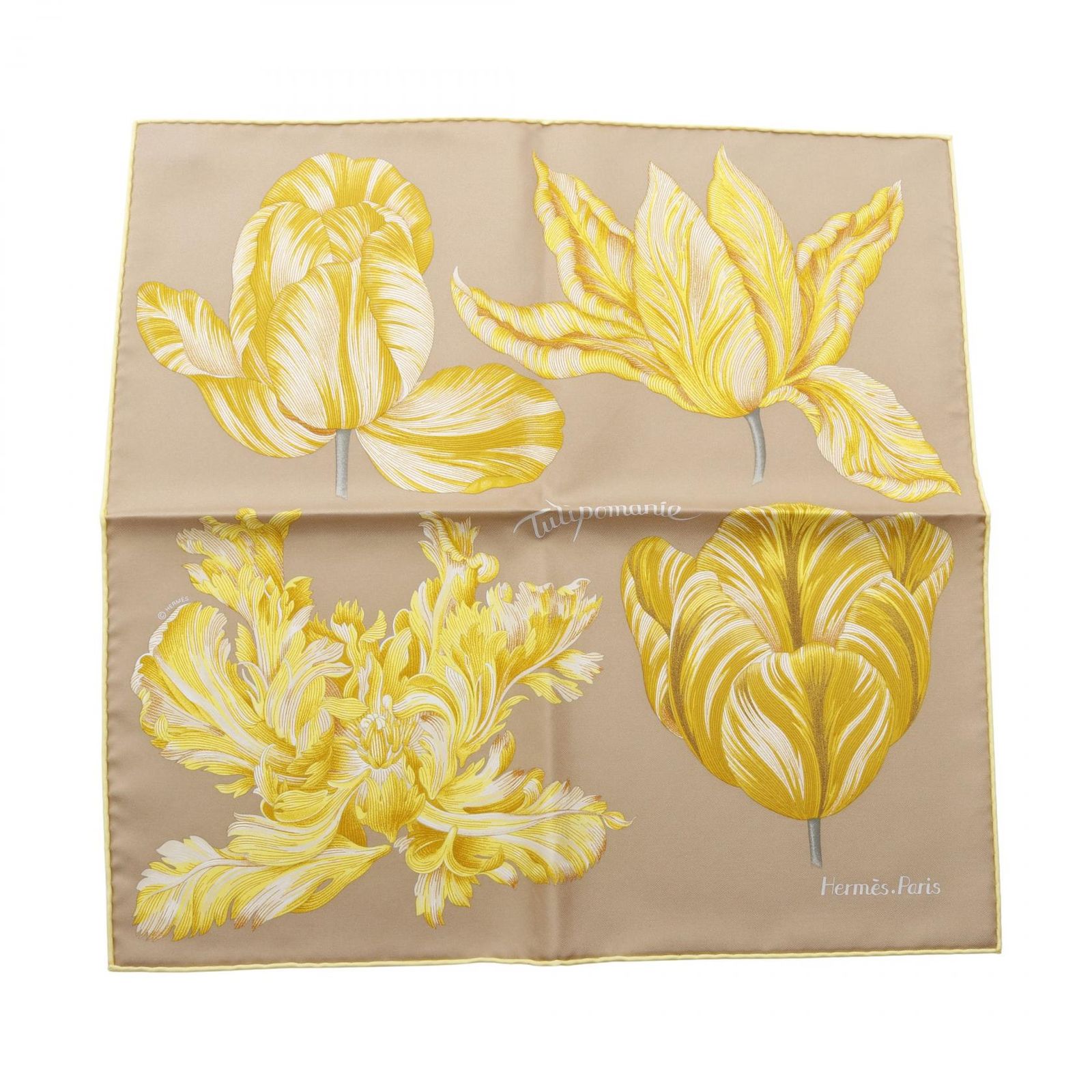 HERMES エルメス プチカレ カレ45 ガヴロッシュ TULIPOMANIE DETAIL スカーフ