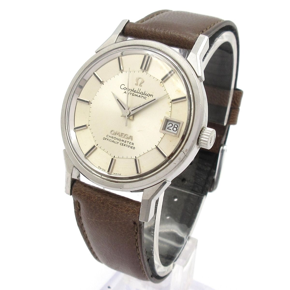 OMEGA オメガ 腕時計 コンステレーション 168.0065 メンズ SS 社外ベルト プラ風防 12角ダイヤル アンティーク シルバー