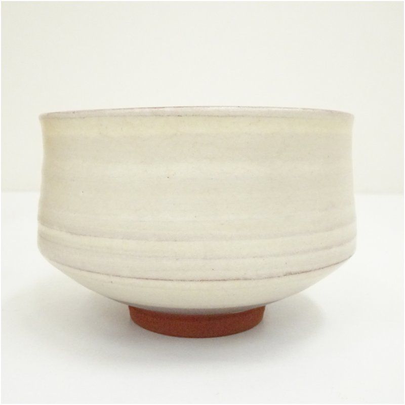 京焼 岡本和郎造 白化粧茶碗（共箱） 茶道 抹茶 おしゃれ 抹茶茶碗