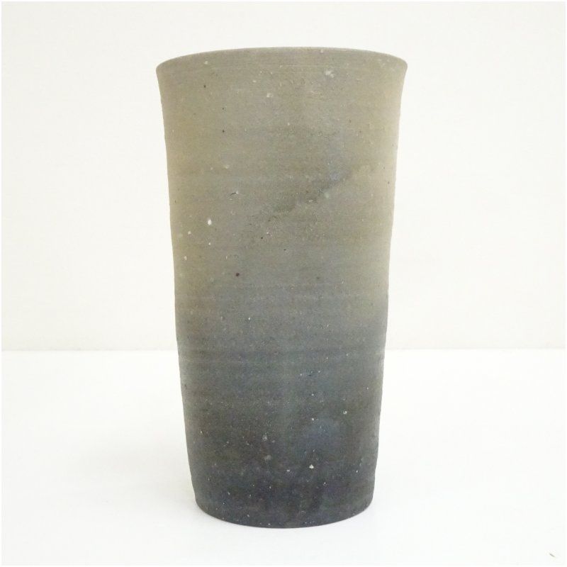 羽石修二造 炭化花器（共箱） 花瓶 生け花 花入れ おしゃれ フラワー