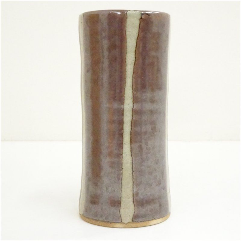 益子焼 濱田晋作造 花生（共箱） 花瓶 花器 おしゃれ フラワーベース