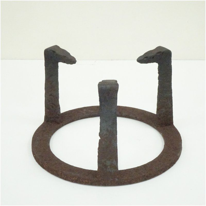 紫金堂 加藤忠三朗造 笹爪五徳（共箱） 茶道具 茶道 おしゃれ 茶器