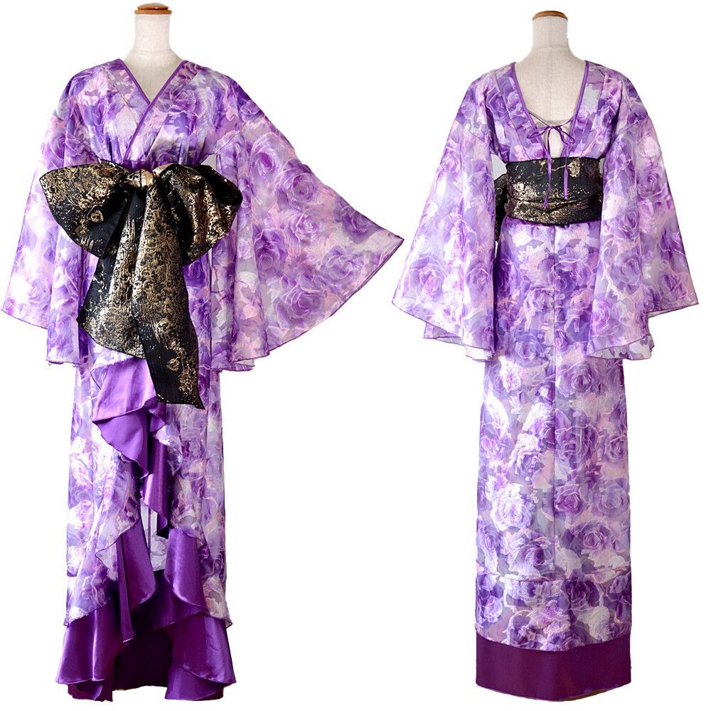 LoveRich ラブリッチ ライン 2 フリル 豪華 花魁 着物ドレス イベント コスプレ キャバドレス 1530