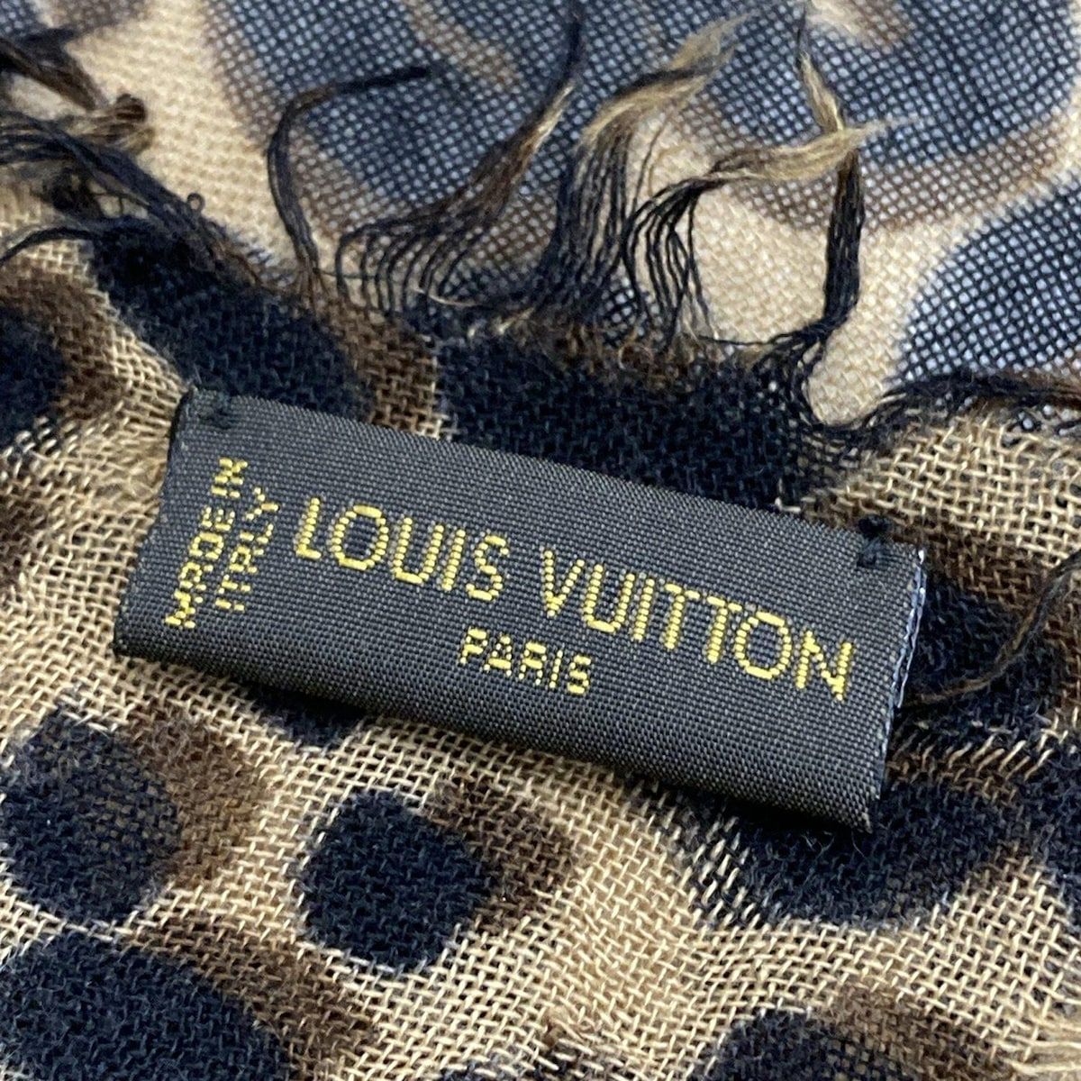LOUIS VUITTON ルイヴィトン ストール ショール エトール レオパード M 72215 マロン カシミヤ シルク
