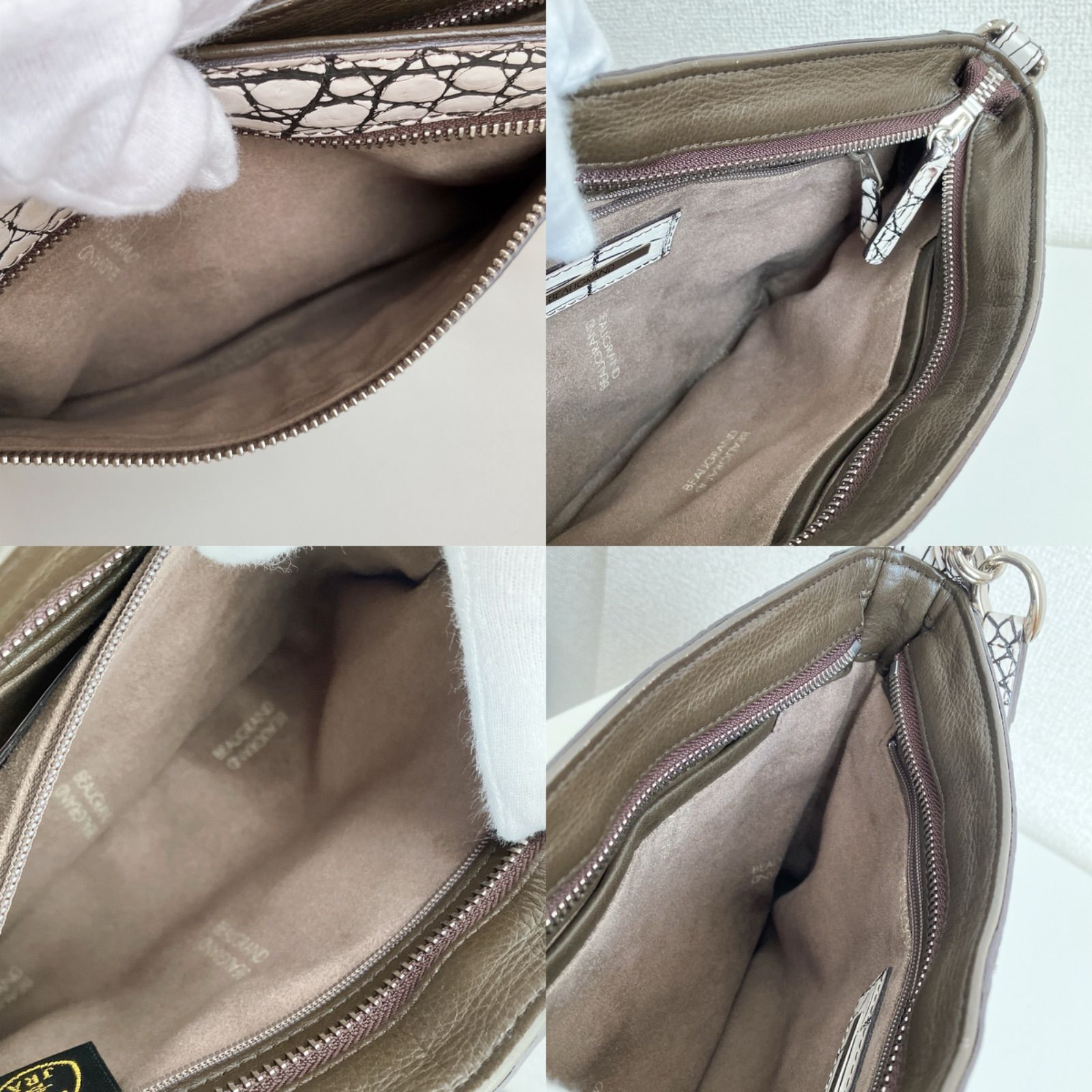 JRA認定】 BEAUGRAND ボーグラン クロコダイル バニラ バッグ 2way