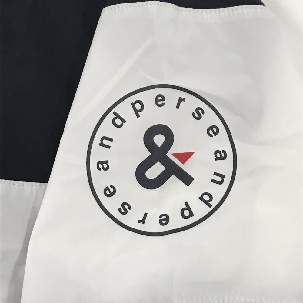 超美品】アンパスィ 中綿ジャケット ネイビー×白 後ろ身頃薄中綿