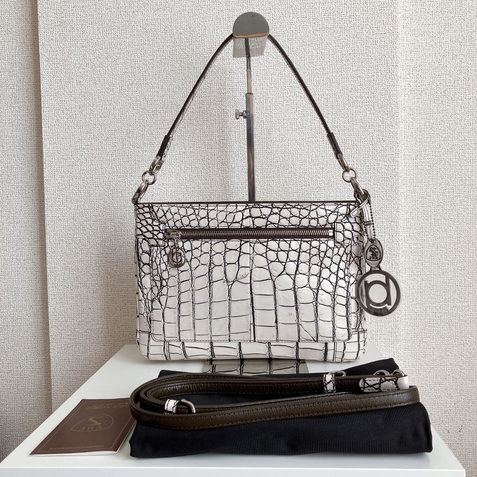 JRA認定】 BEAUGRAND ボーグラン クロコダイル バニラ バッグ 2way
