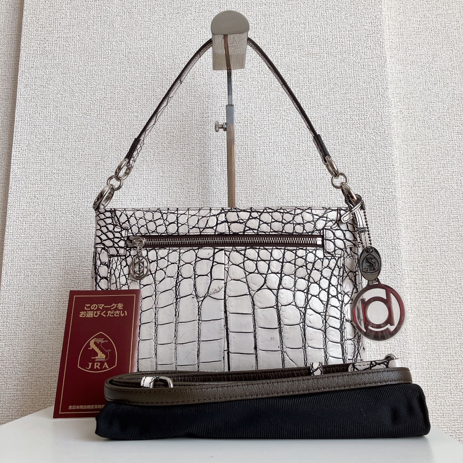JRA認定】 BEAUGRAND ボーグラン クロコダイル バニラ バッグ 2way