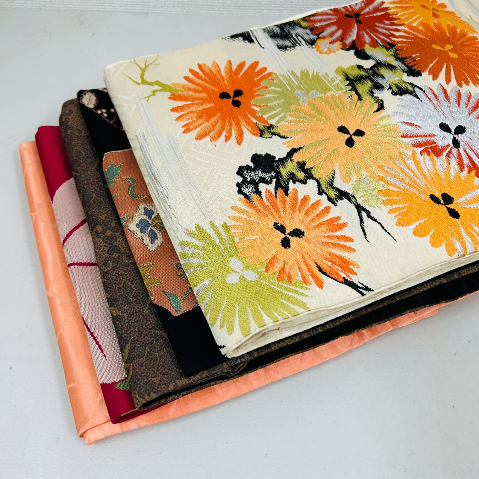 アンティーク 帯 正絹 5本 帯まとめ売り リメイク材料 m-441 - メルカリ