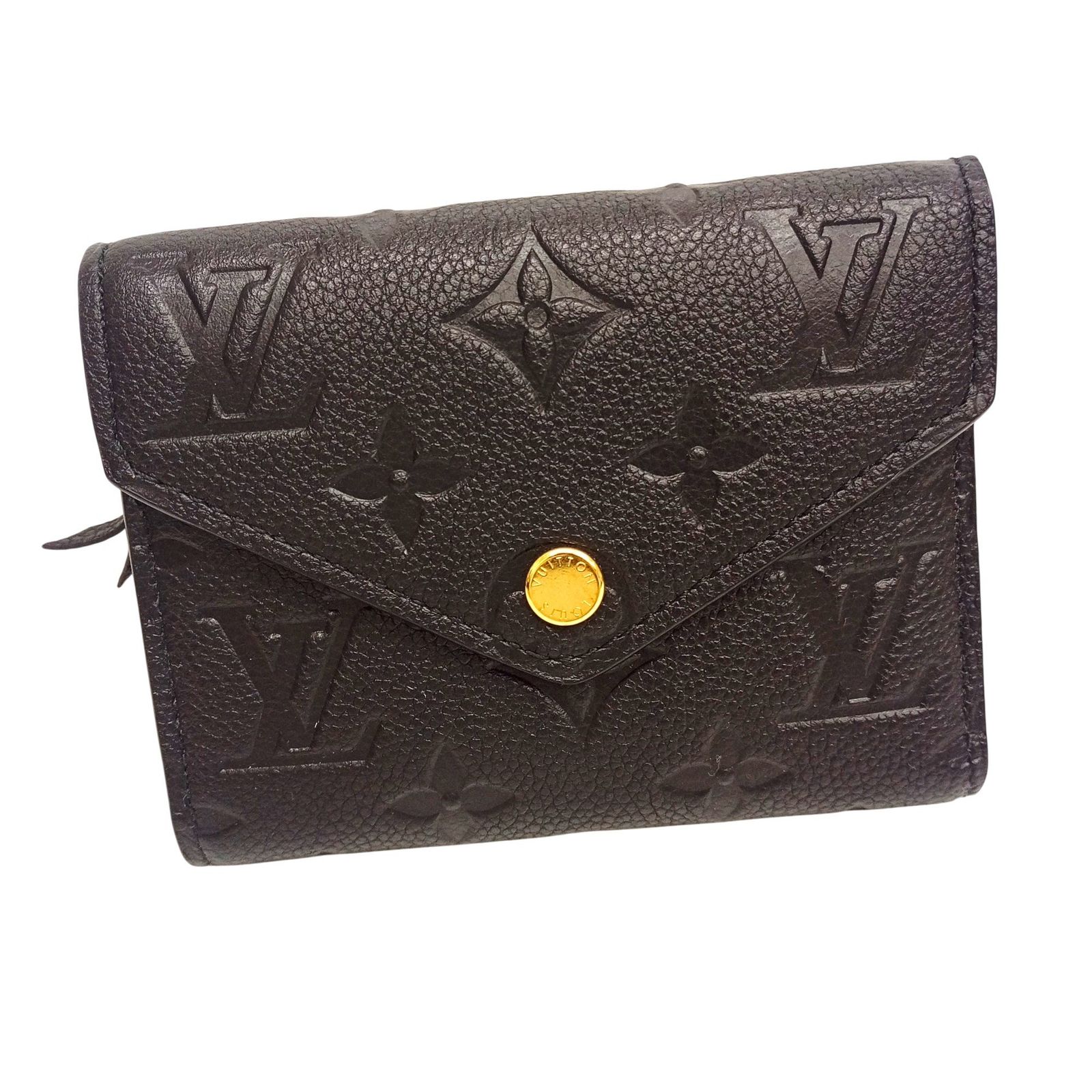 ルイ ヴィトン LOUISVUITTON 財布 三つ折り財布 ポルトフォイユ ヴィクトリーヌ アンプラント ノワール M64060 ICチップ RFID JA-25380