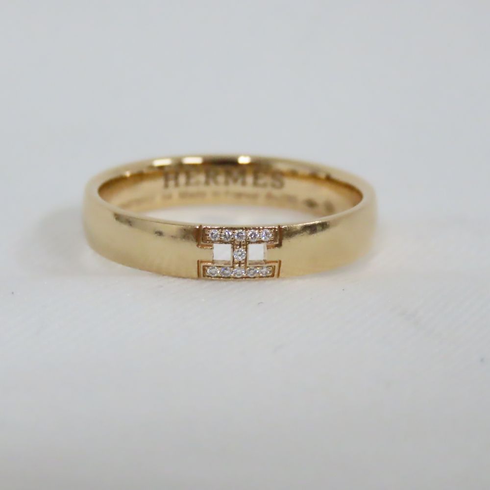 Ts600691 エルメス リング 指輪 エヴァーヘラクレス ダイヤモンド付 Au750 約3.4ｇ ＃54 ユニセックス HERMES