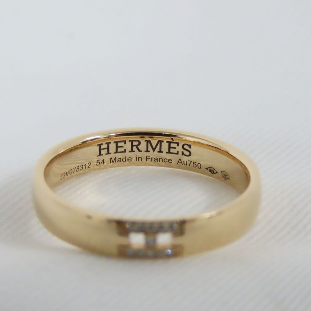 Ts 600691 エルメス リング 指輪 エヴァーヘラクレス ダイヤモンド付 Au 750 約3 4ｇ ＃54 ユニセックス HERMES