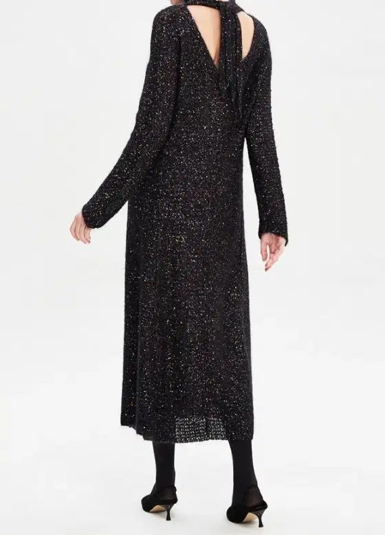 タイムグリッターニット ロング丈ワンピース