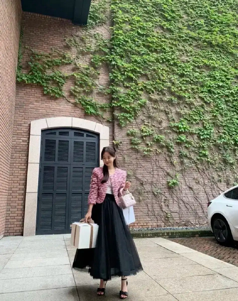 ピンク ツイード ジャケット レディース