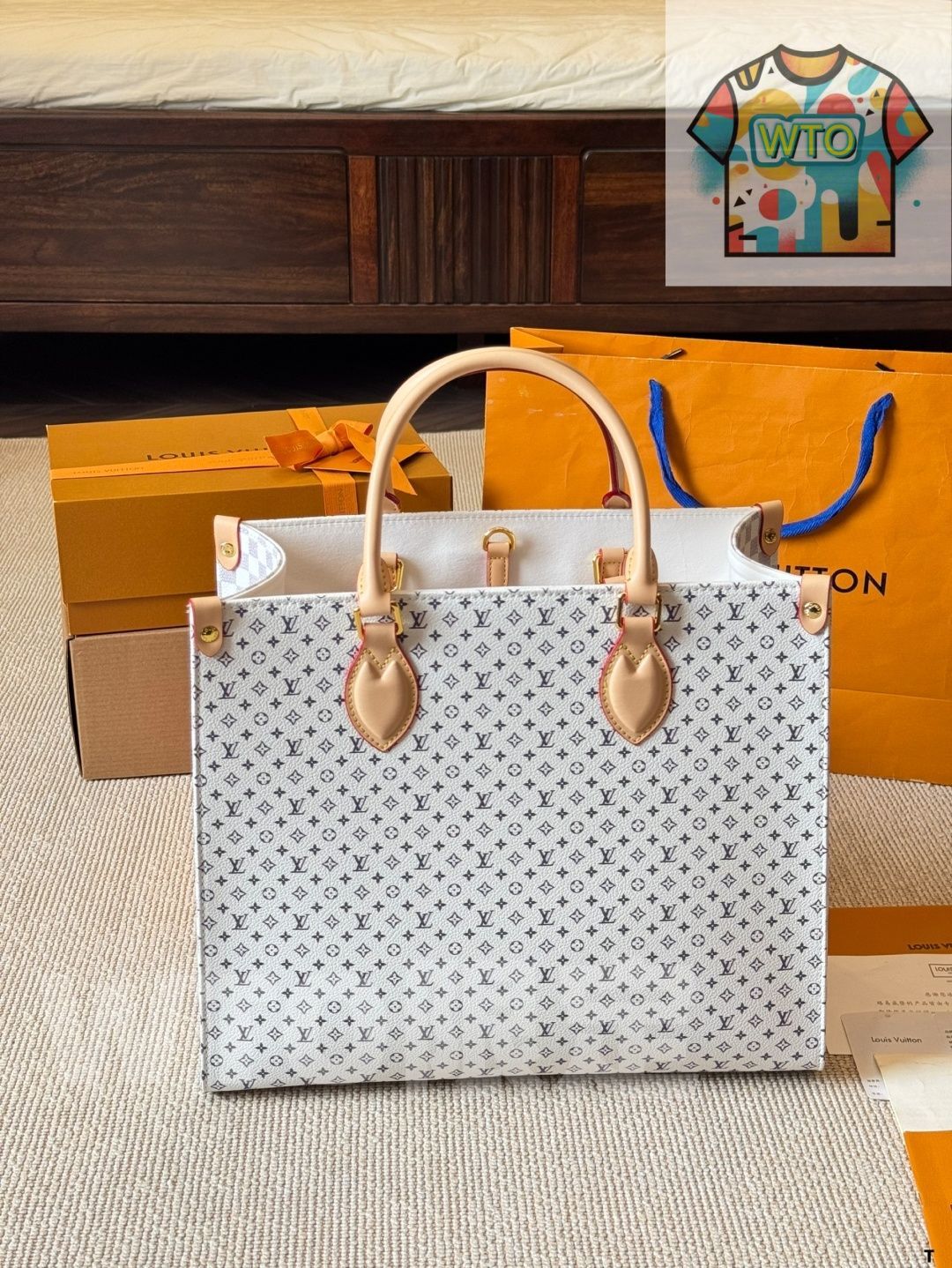 WTO通販 LV Onthego 35 cm プリントジャングルバッグ WTO輸入 APJ 93