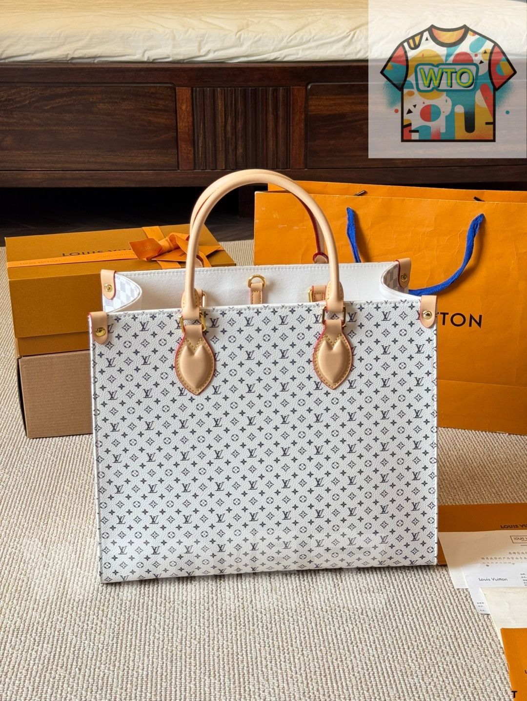 今日 LV Onthego 35 cm プリントジャングルバッグ WTO輸入4 トートバッグ バッグ キッズファッション小物