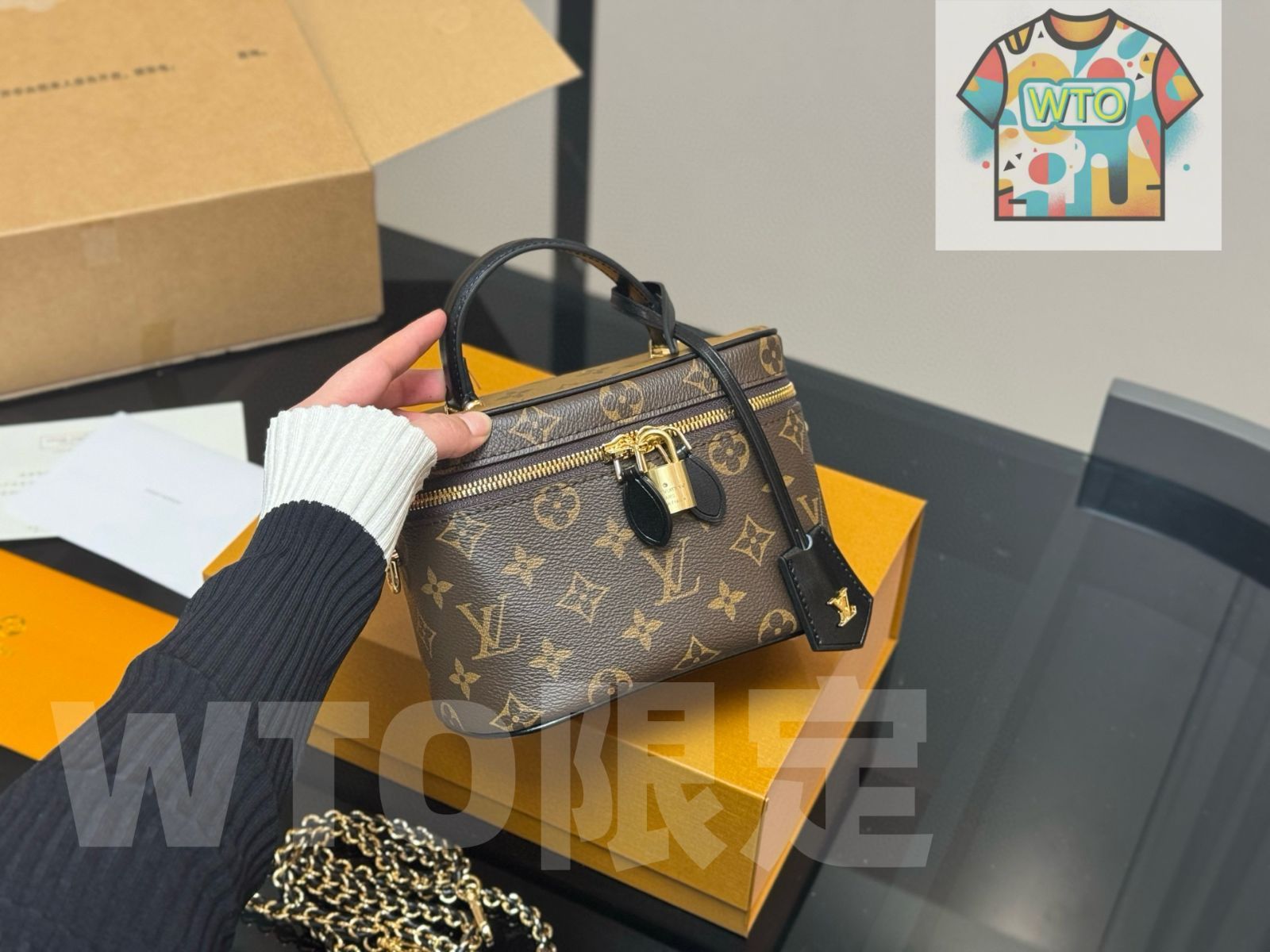 WTO通販 LV Nice Vanity Cosmetic Bag ルイヴィトン ナイスヴァニティ化粧バッグ WTO輸入 CNQ 67