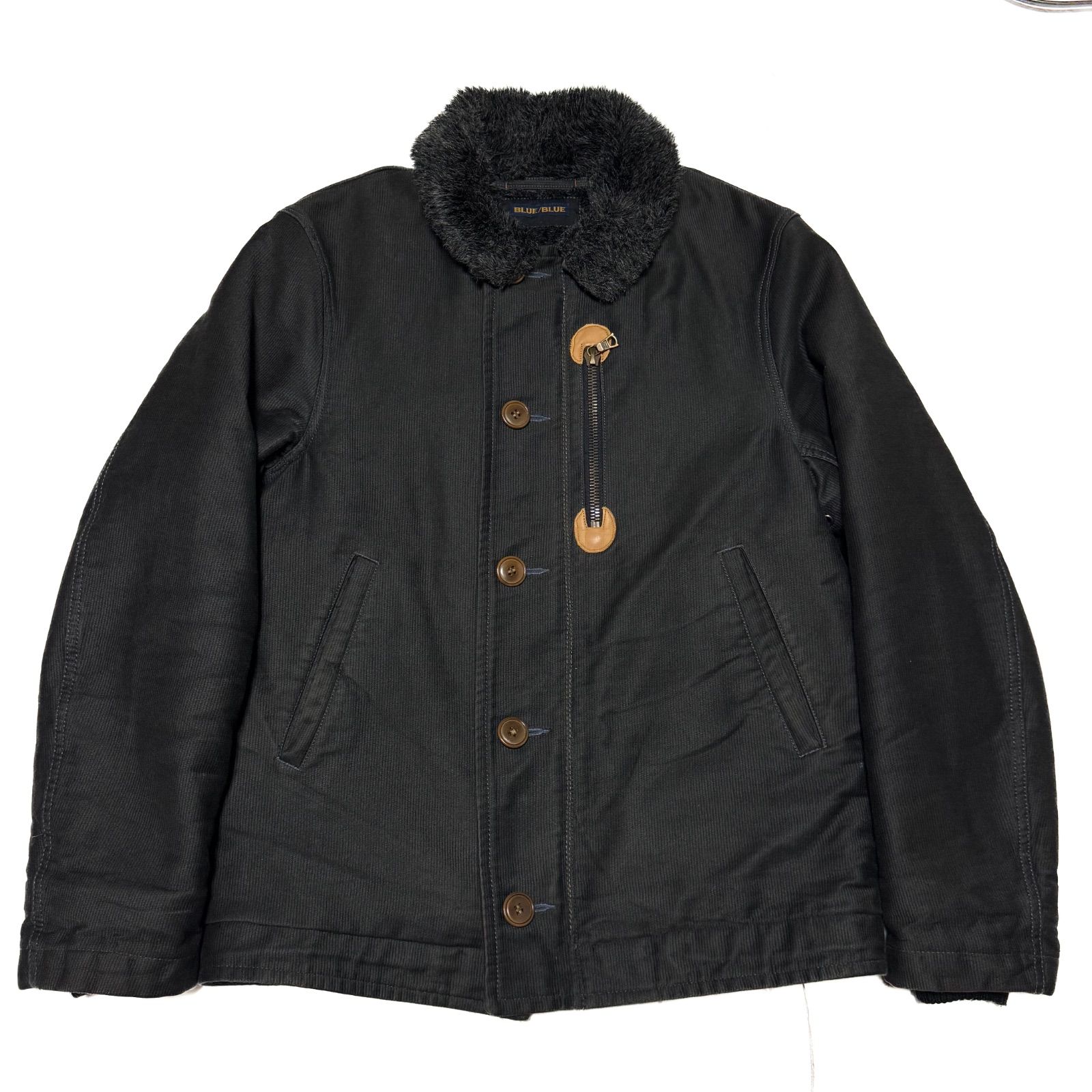 トレンド BLUE BLUE hollywood ranch market ブルーブルー 商品名 ジャーマンクロス N-1 デッキジャケット ミリタリー ボア ジャケット ブルゾン