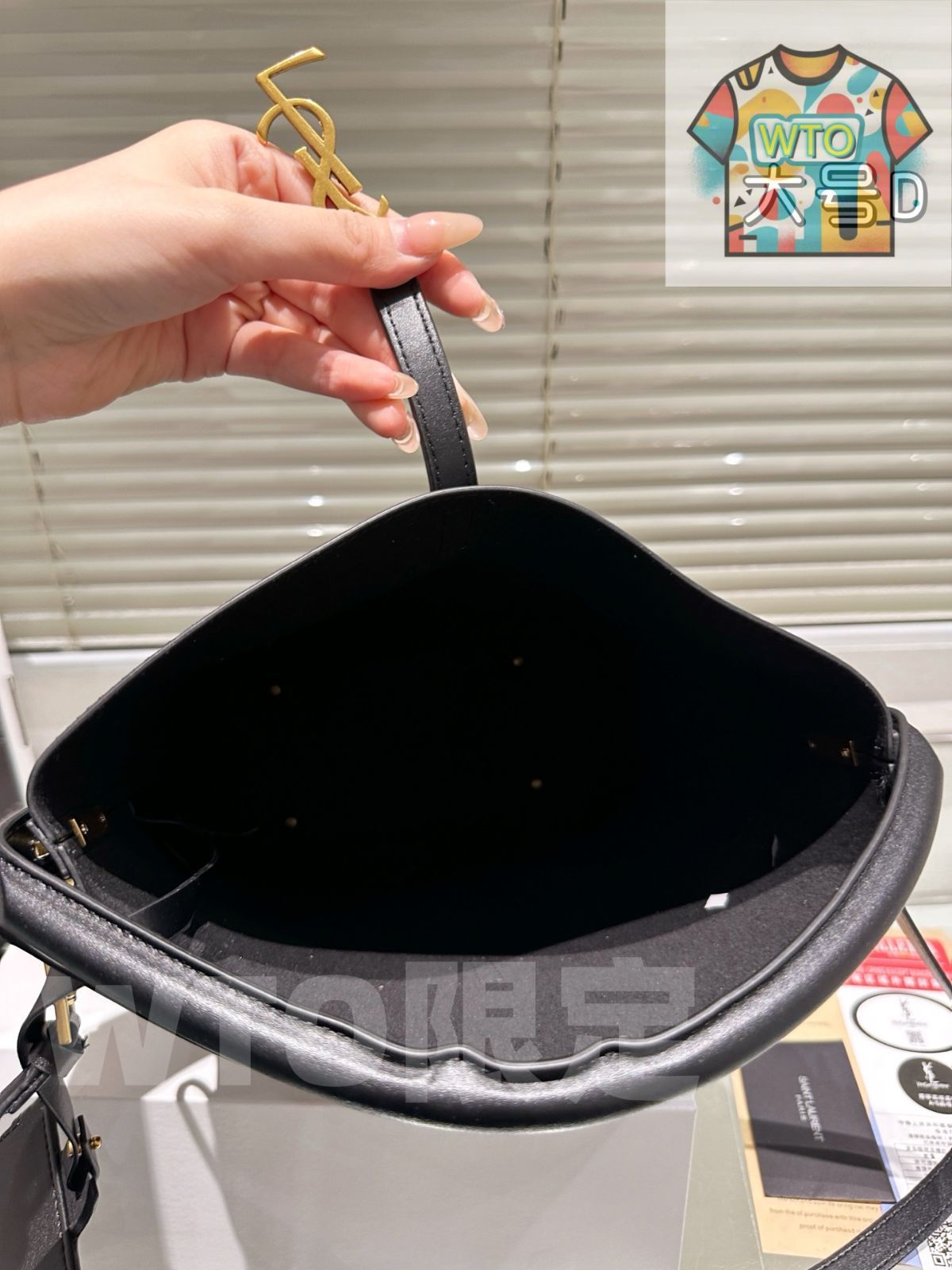  今日 YSL Black - G Bucket Bag ブラックゴールド バケットバッグ -WTO輸入4 トートバッグ バッグ