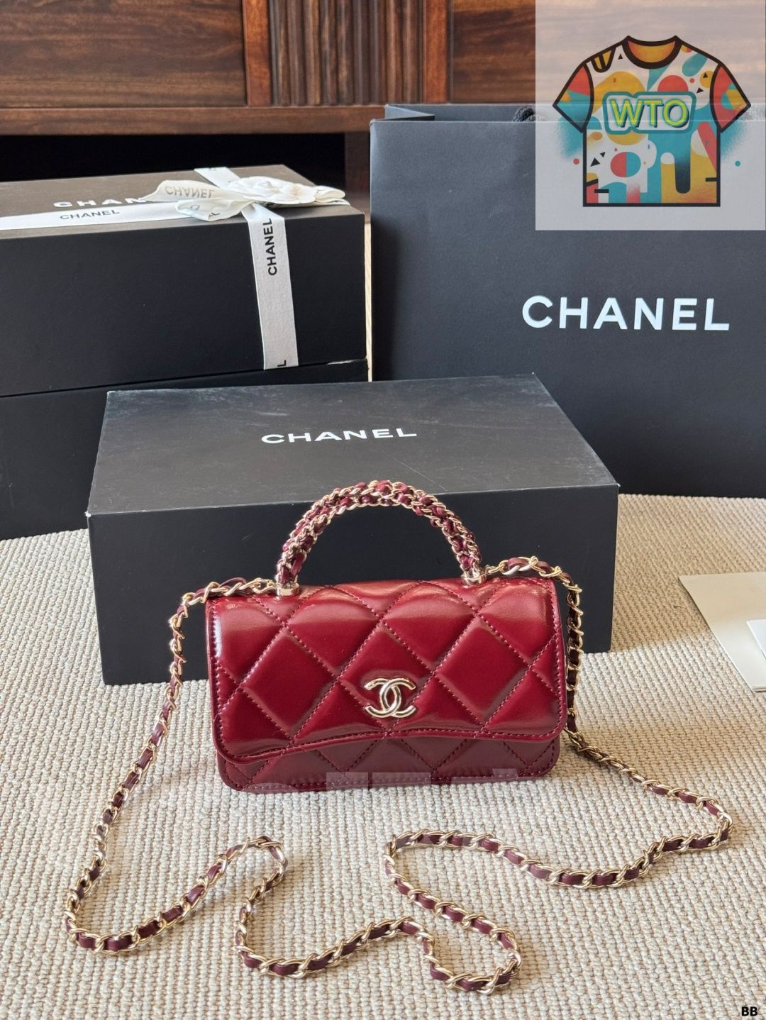 WTO通販 Vintage Chanel 24 b ねじれチェーンハンドル バッグ-WTO輸入-MXJ 00