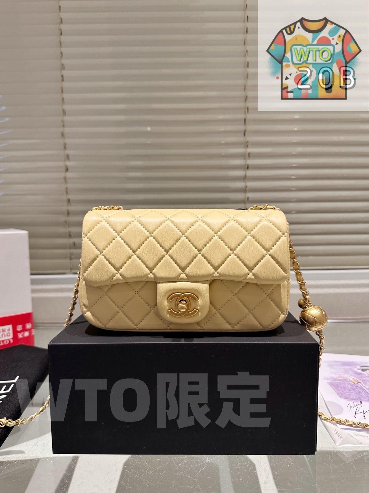 WTO通販 Chanel G en Ball Square Flap Bag 小羊皮バージョン-WTO輸入-WCM 34