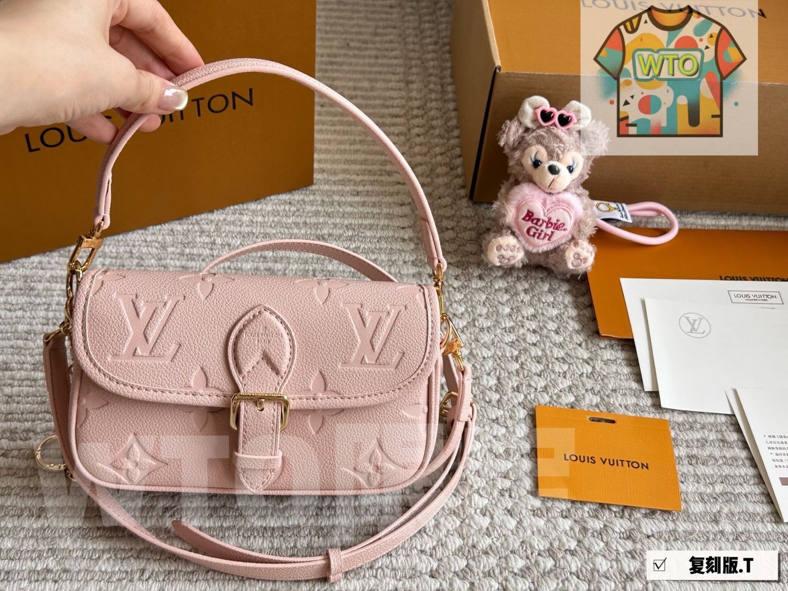 WTO通販 Louis Vuitton Nano Baguette ナノ バゲット バッグ ピンク -WTO輸入-QDV 33