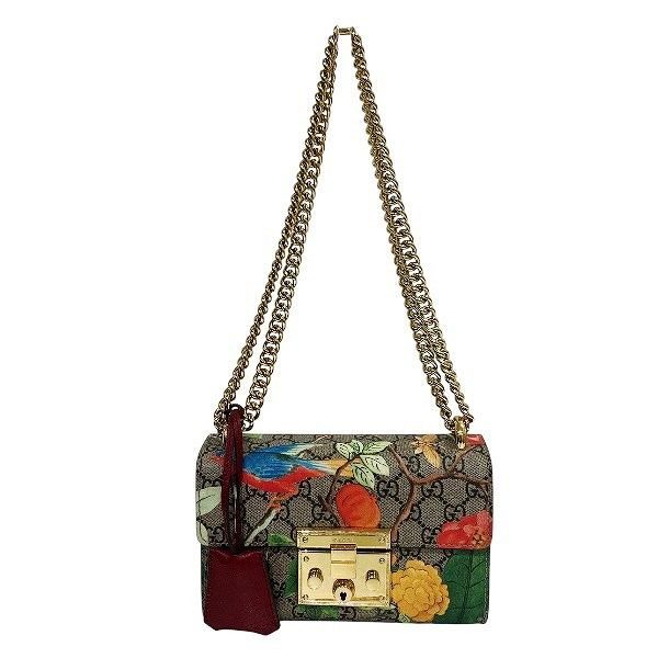 グッチ GUCCI GGスプリーム 409487 レディロック フローラル PVC レザー チェーンショルダー バッグ ショルダーバッグ レディース