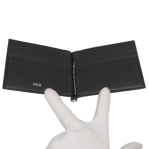 ディオール Dior オブリーク ジャガード マネークリップ 2つ折り財布
