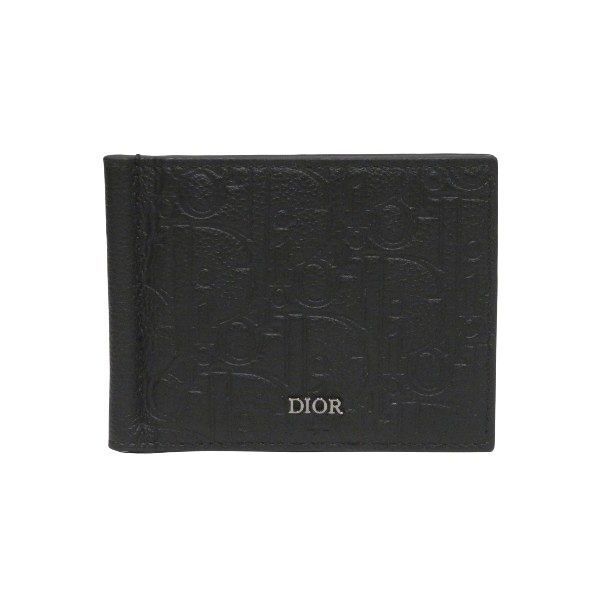 ディオール Dior オブリーク ジャガード マネークリップ 2つ折り財布 メンズ