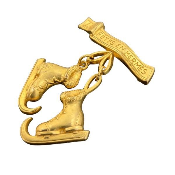 エルメス Hermes スケートシューズモチーフ ブローチ ブランド小物 レディース