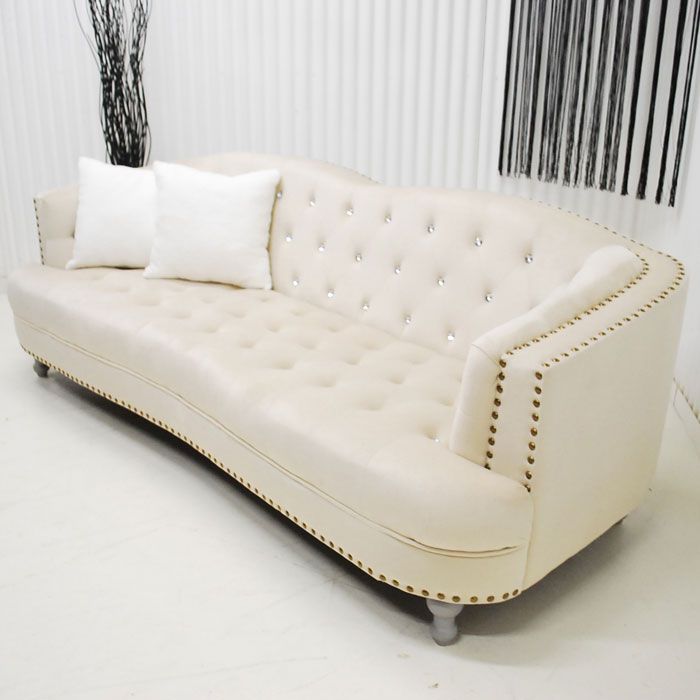 アウトレット 現品限り 一部 １台 3.5～４人掛ソファ 大型ワイド チェスターフィールド調 曲線デザイン VIPスタイル 230713-ハニー3 p