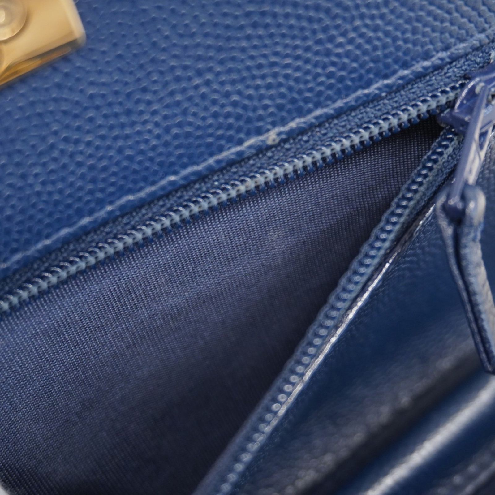  シャネル Chanel ショルダーウォレット マトラッセ チェーンショルダー キャビアスキン ネイビー シャンパンレディース その他 折り財布