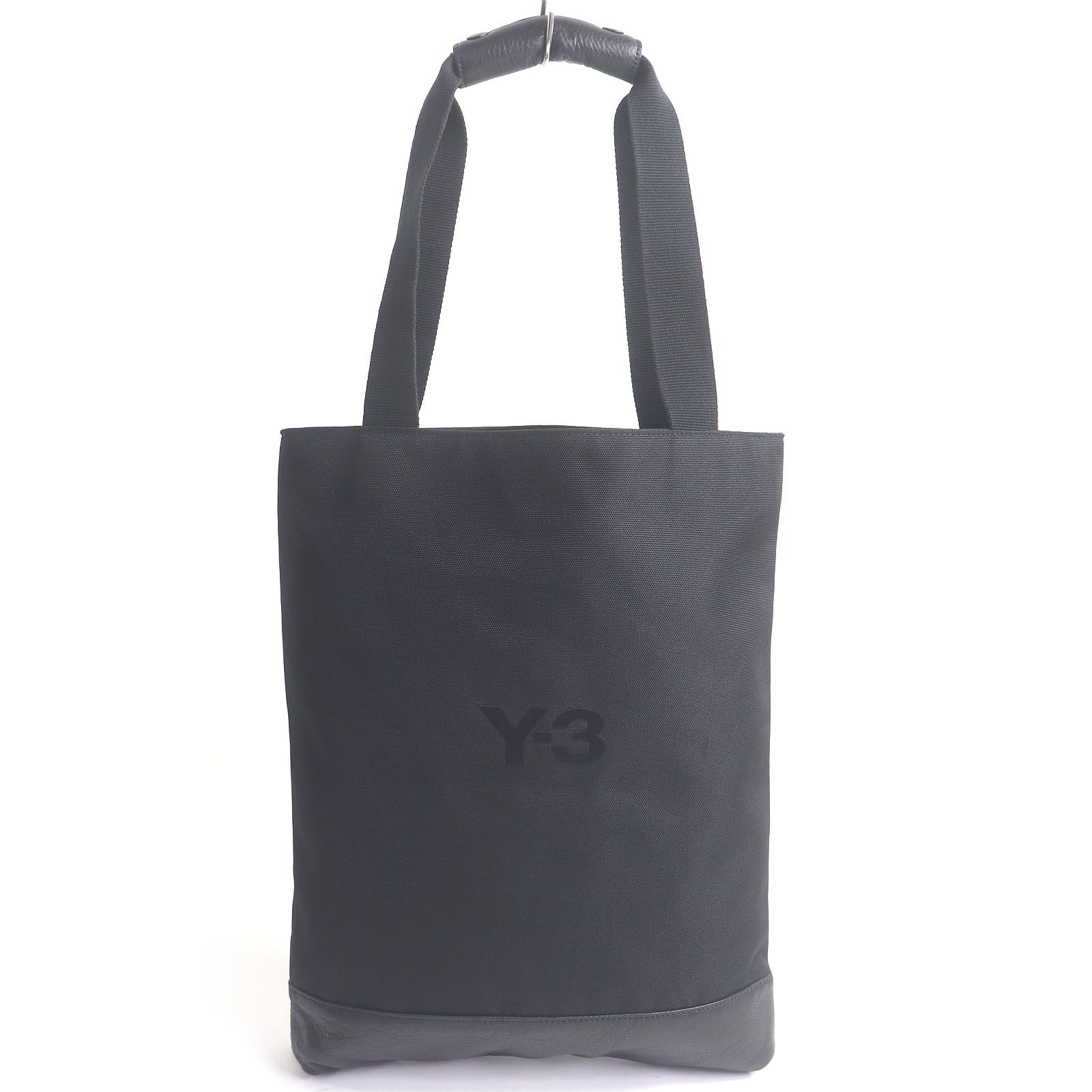 Y-3 ワイスリー アディダス ヨウジヤマモト CLASSIC TOTE ロゴ刺繍 レザー使い トートバッグ ハンドバッグ ブラック メンズ