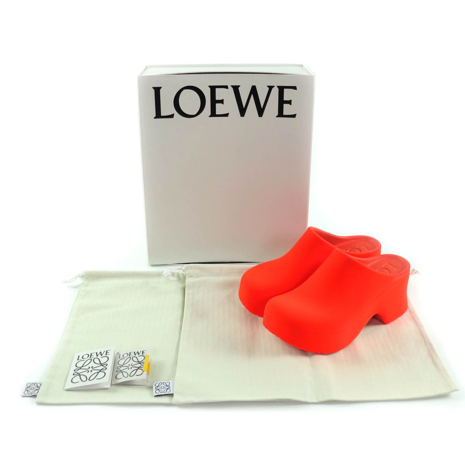 LOEWE ロエベ テラフォームクロッグ サボ ミュール サンダル ネオンオレンジ 36 箱 保存袋付き イタリア製 レディース