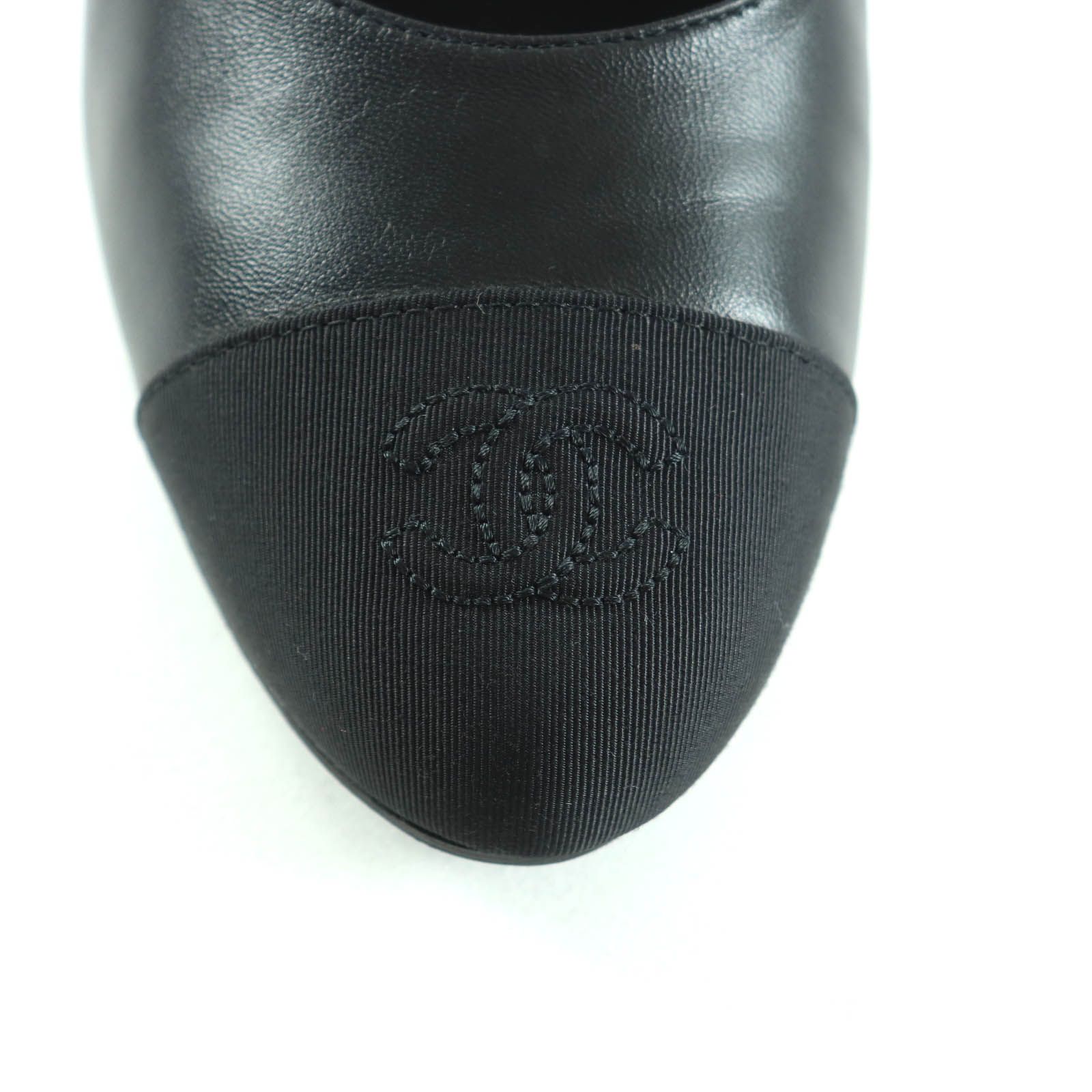  CHANEL シャネル 23 S G 40154 ラムスキン ココマーク刺繍入り マトラッセ プレーントゥ レザー パンプス ブラック 38.5 箱 保存袋付き イタリア製 レディース ハイヒール パンプス パンプス