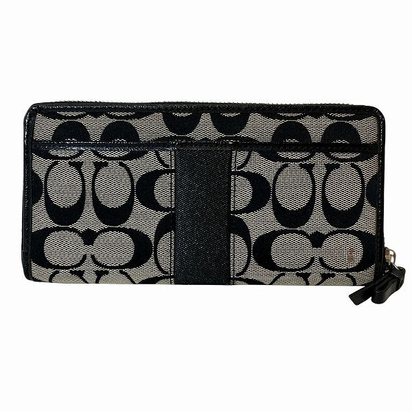 コーチ COACH シグネチャー ストライプ アコーディオン ジップ ラウンドファスナー F51710 長財布 レディース
