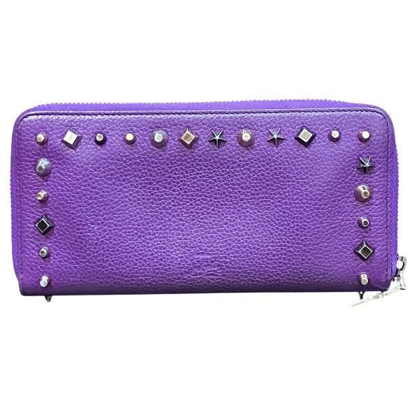クリスチャンルブタン パネトーネ ウォレット パープル レザー 財布 長財布 レディース